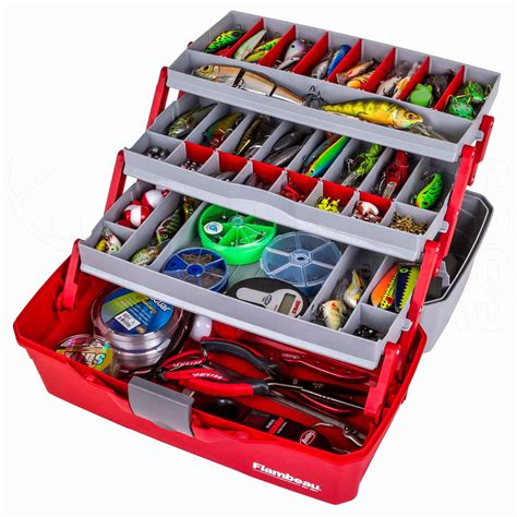 red metal tackle box|3 tray fishing tackle box.